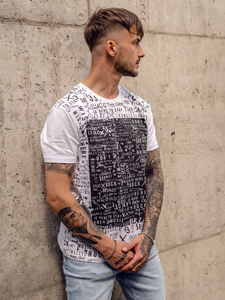 Men's Cotton Printed T-shirt White Bolf 1173