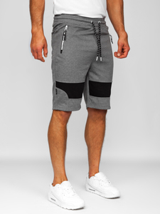 Men's Sweat Shorts Grey-White Bolf Q3877