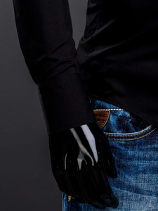 Men’s Elegant Long Sleeve Shirt Black Bolf 1703A