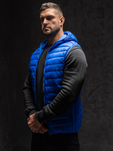 Men’s Quilted Gilet with hood Cobalt Bolf LY36A1