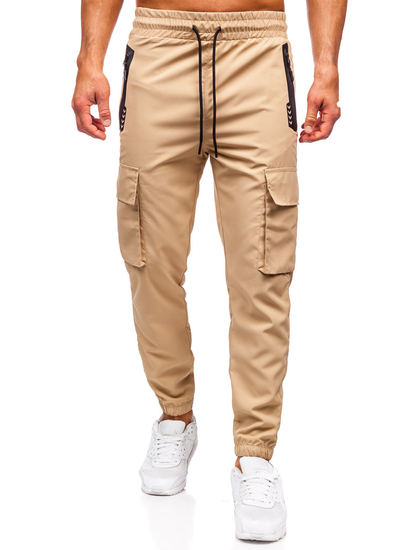 Men’s Cargo Joggers Beige Bolf HSS297