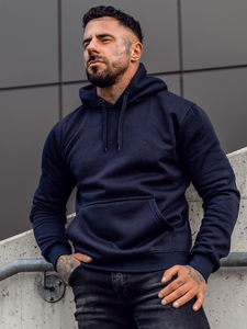 Men's Kangaroo Hoodie Navy blue Bolf MB001A