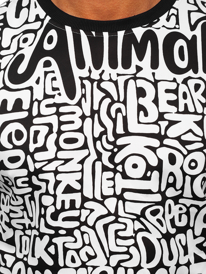 Men's Printed Sweatshirt Black-White Bolf 8B1131