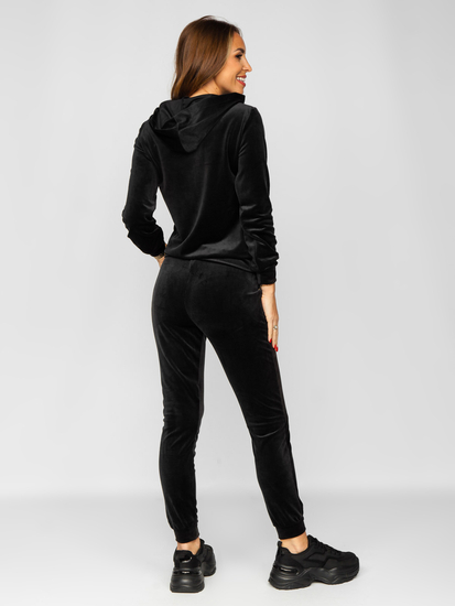 Women's 2-Piece Velour Tracksuit Black Bolf 829