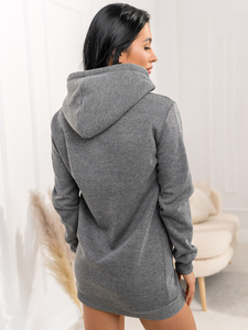Women's Longline Hoodie Graphite Bolf YS10003A2