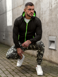 Men's Lightweight Softshell Jacket Black-Green Bolf HH017