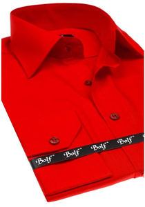 Men’s Elegant Long Sleeve Shirt Red Bolf 1703
