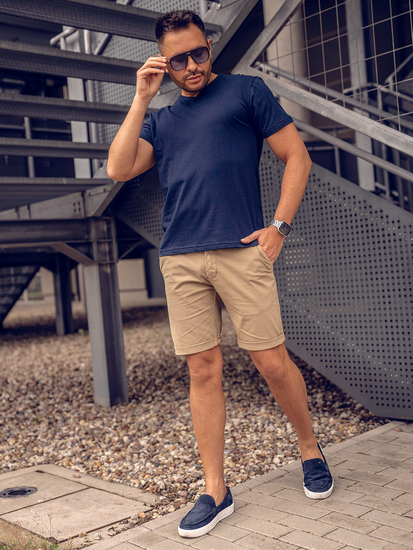 Men’s Basic V-neck T-shirt Navy blue Bolf 192131A