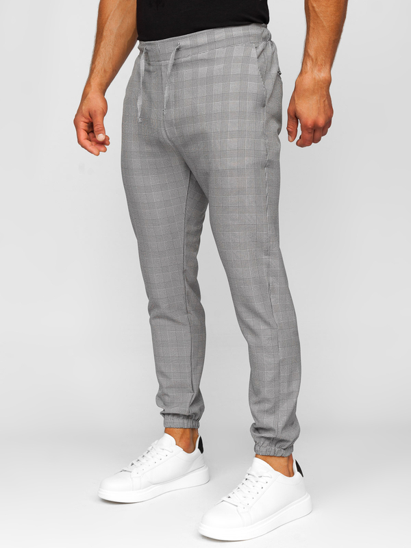 Men's Checkered Joggers Grey Bolf 0066