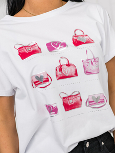 Women's Printed T-shirt White Bolf 95T2531