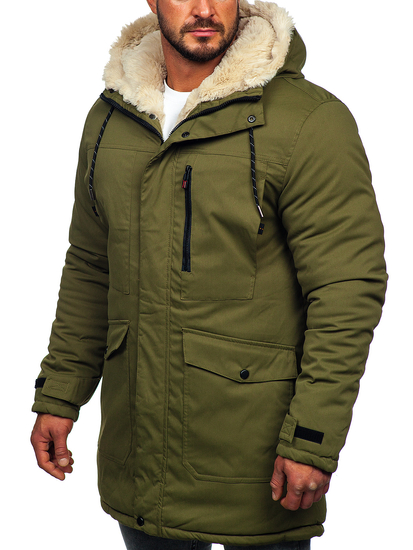 Men's Winter Parka Jacket Khaki Bolf 22M37