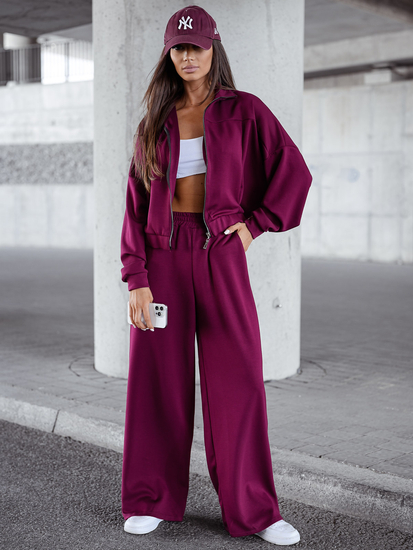 Women’s 2-piece Zip Butter Sport Outfit Claret Bolf 821109