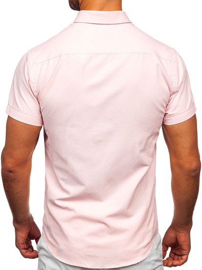 Men’s Elegant Short Sleeve Shirt Pink Bolf 7501G