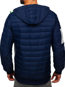 Men's Quilted Lightweight Jacket Navy Blue Bolf 8M902
