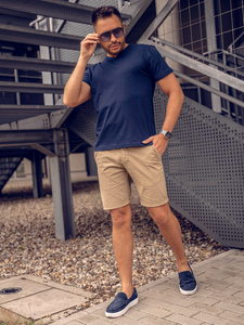 Men’s Basic V-neck T-shirt Navy blue Bolf 192131A