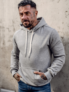 Men's Kangaroo Hoodie Grey Bolf MB001A