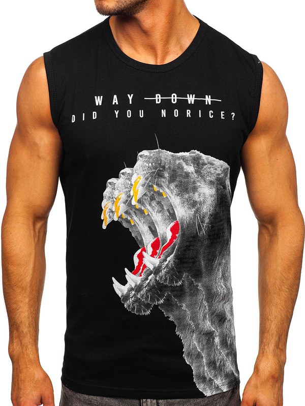 Men's Printed Tank Top Black Bolf 14808