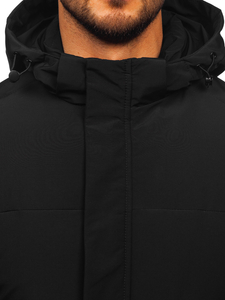 Men’s Longline Quilted Winter Jacket Black Bolf 31M5009