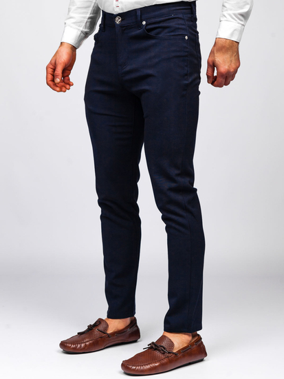 Men's Textile Chinos Navy Blue Bolf 0004