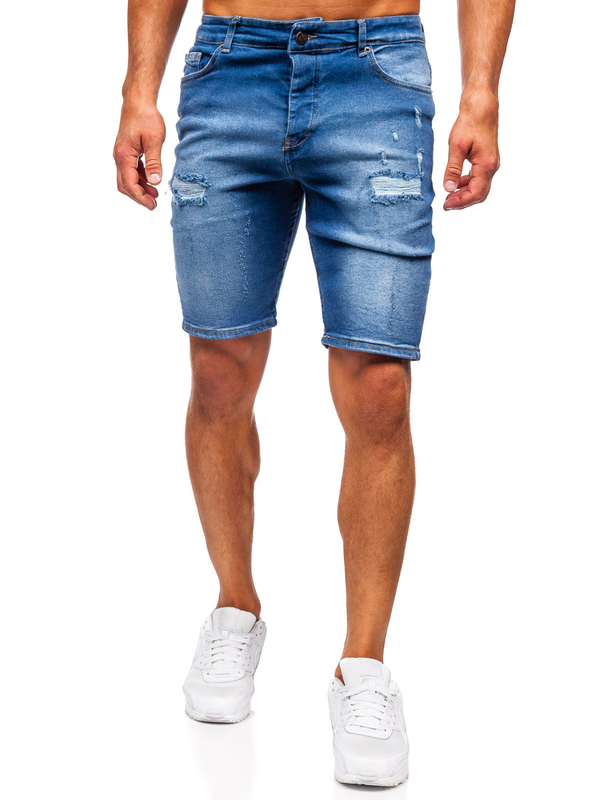 Men's Denim Shorts Navy Blue Bolf 0727