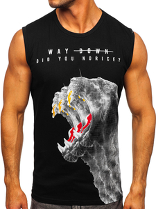 Men's Printed Tank Top Black Bolf 14808