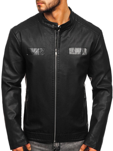 Men's Leather Jacket Black Bolf 1122