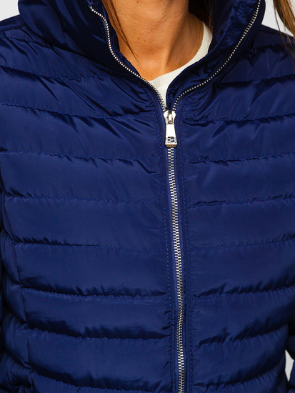 Women's Quilted Winter Jacket Navy Blue Bolf 23063