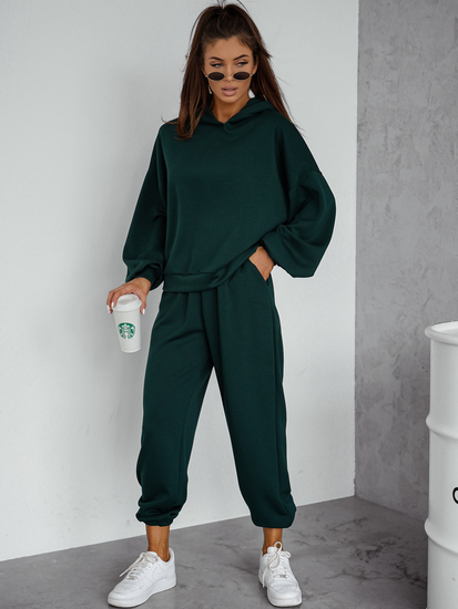 Women’s 2-piece Sport Outfit with butter hood Bottle Green Bolf 525