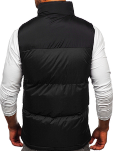 Men's Thick Quilted Gilet with hood Black Bolf 9969