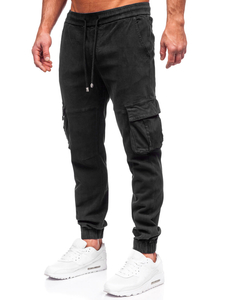 Men's Denim Cargo Joggers Black Bolf MP0105N