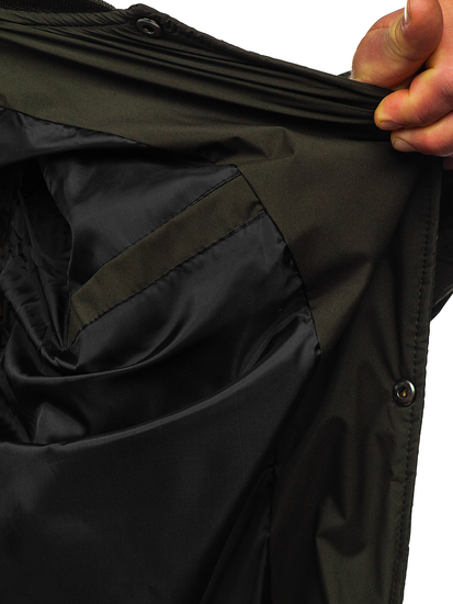 Men's Lightweight Quilted Baseball Bomber Jacket Khaki Bolf 84M3020