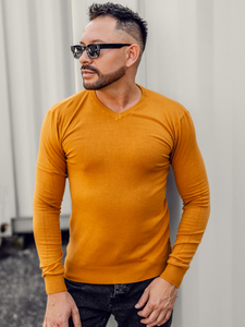 Men’s V-neck Sweater Camel Bolf YY03