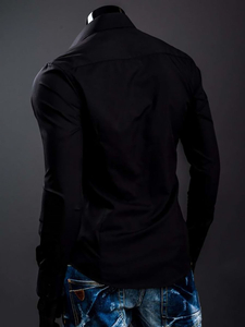 Men’s Elegant Long Sleeve Shirt Black Bolf 1703A