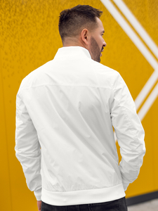 Men's Lightweight Bomber Jacket White Bolf 7116A