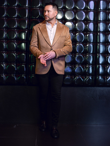 Men’s Velvet Blazer Camel Bolf 24410