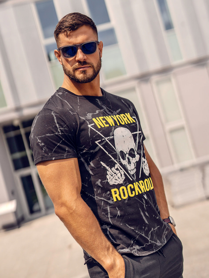 Men's Printed T-shirt Black Bolf Y70030A