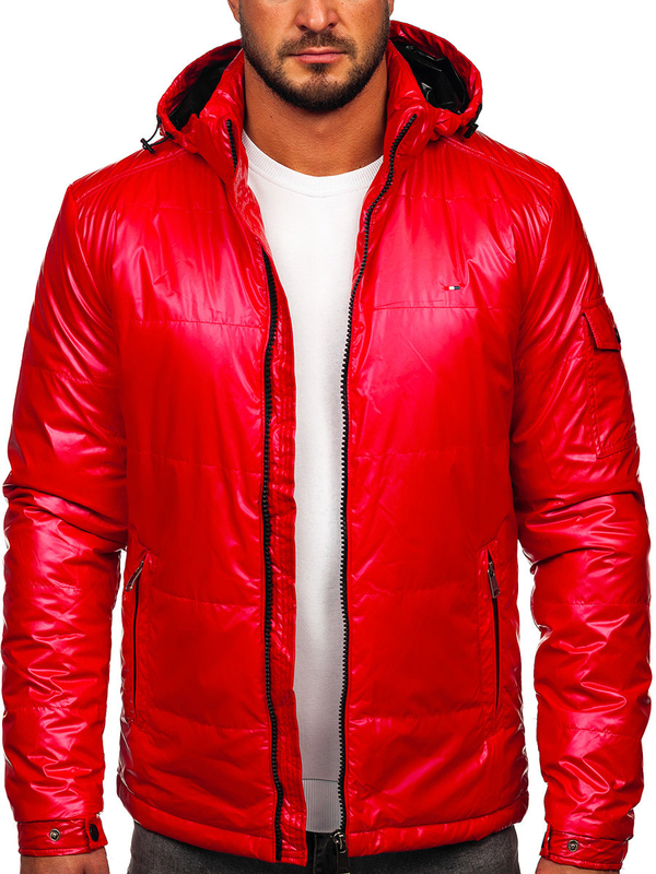 Men's Lightweight Quilted Sport Jacket Red Bolf 2137