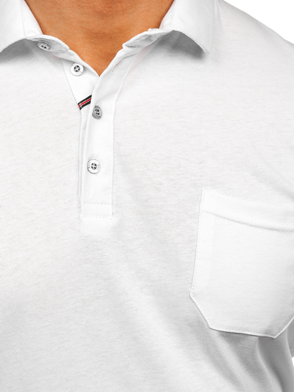 Men’s Long Sleeve Cotton Polo Shirt White Bolf 5120
