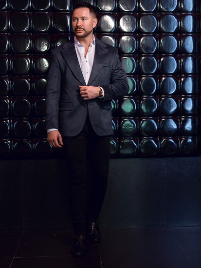 Men’s Velvet Blazer Navy blue Bolf 24410