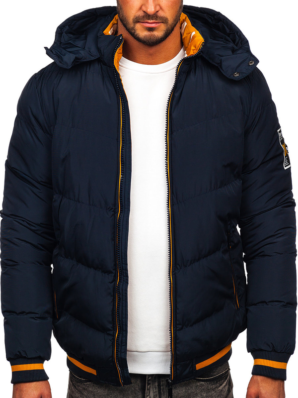 Men's Winter Quilted Jacket Navy Blue Bolf 6902