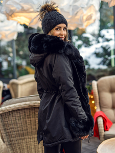 Women's Winter Parka Jacket with Hood Black Bolf 16M9062