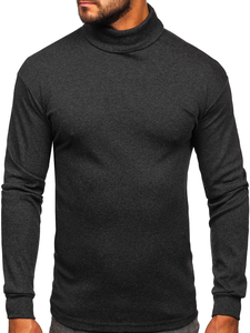 Men's Basic Polo Neck Sweater Graphite Bolf 145347-1
