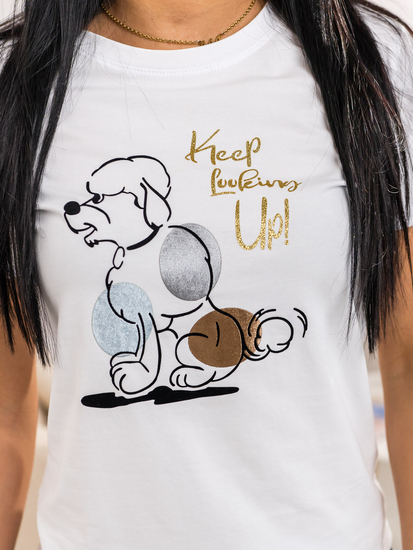 Women's Printed T-shirt White Bolf 95T2519