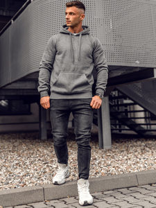 Men's Kangaroo Hoodie Anthracite Bolf MB001A