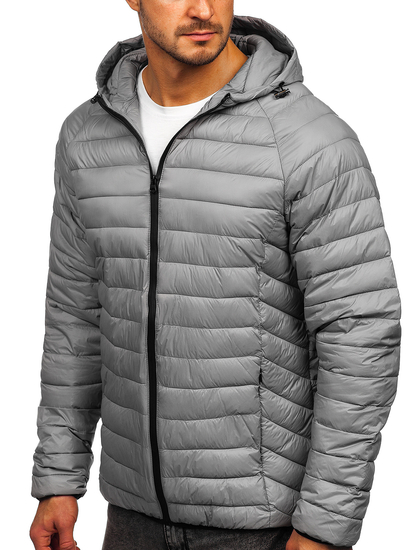 Men's Quilted Lightweight Jacket Grey Bolf 13021