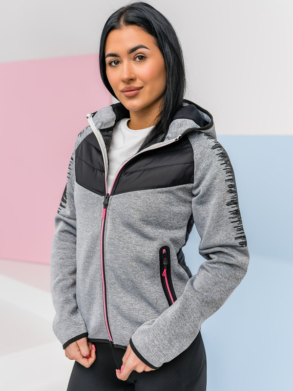Women's Lightweight Jacket with hood Grey Bolf KSW4007