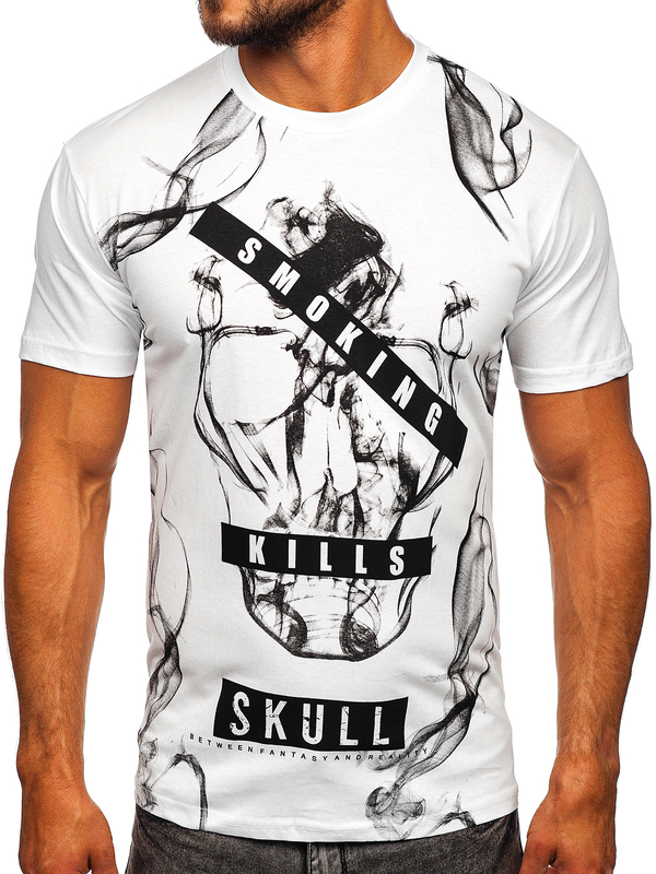 Men's Cotton Printed T-shirt White Bolf 14701