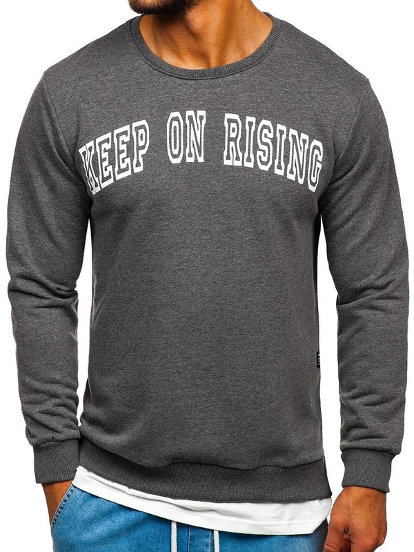 Men's Printed Sweatshirt Graphite Bolf 11114