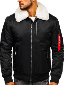 Men's Winter Pilot Jacket Black Bolf 1787