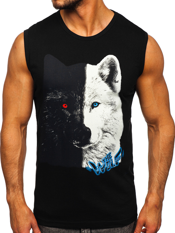 Men's Printed Tank Top Black Bolf 14823